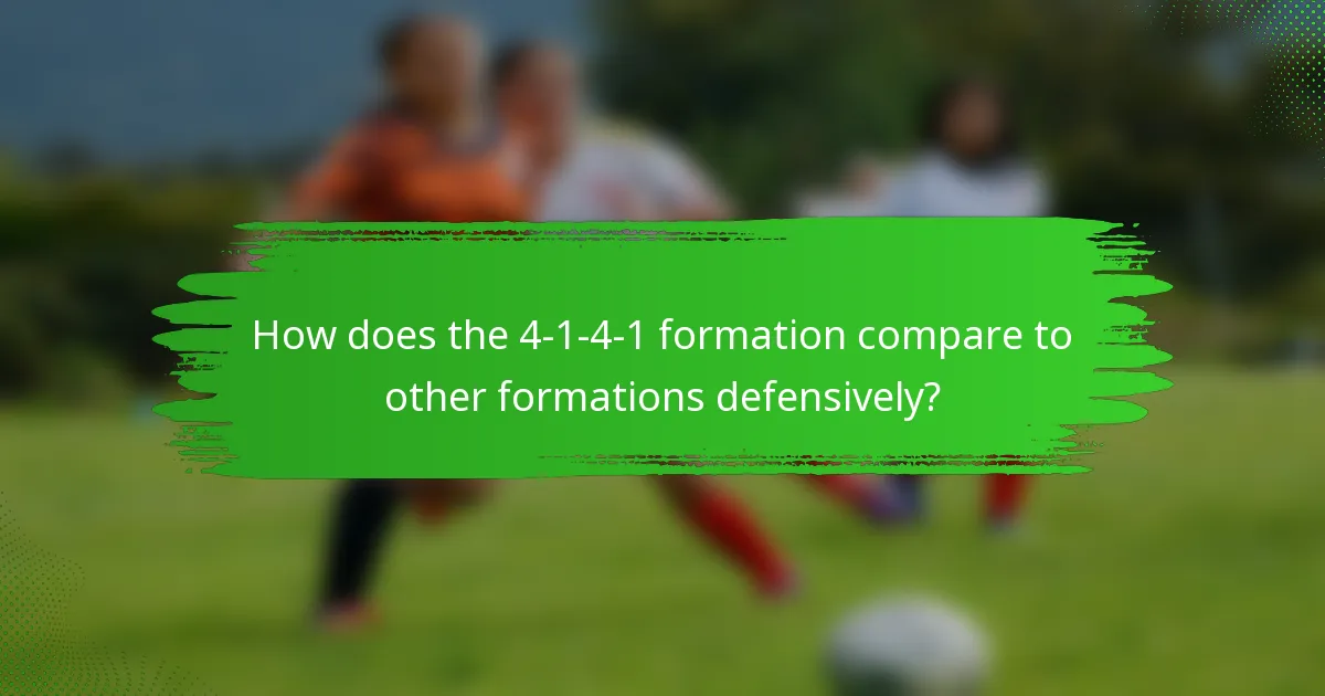 How does the 4-1-4-1 formation compare to other formations defensively?