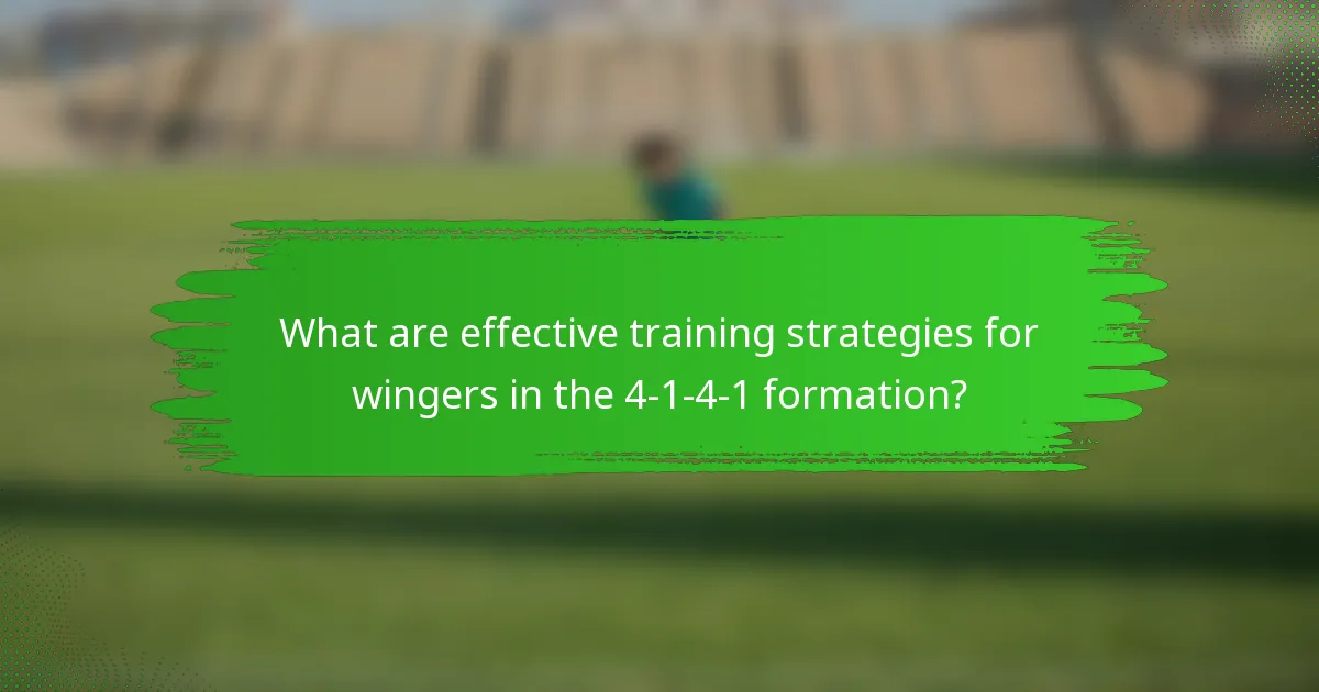 What are effective training strategies for wingers in the 4-1-4-1 formation?
