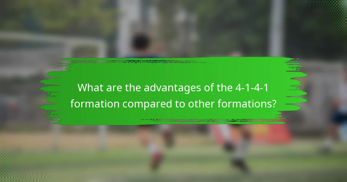 What are the advantages of the 4-1-4-1 formation compared to other formations?