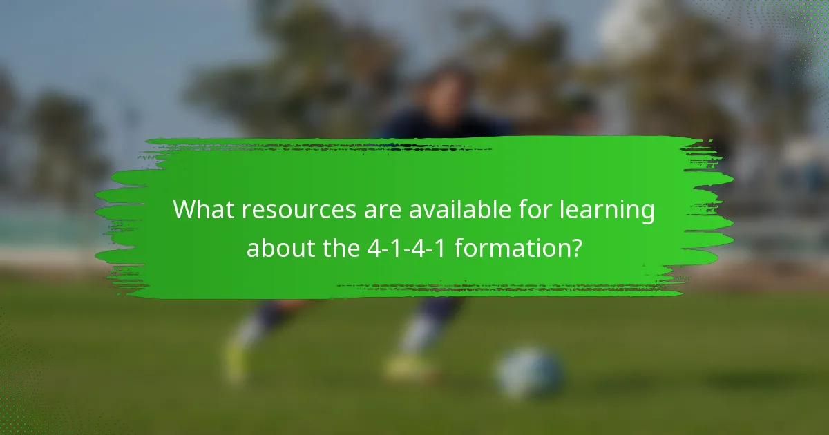 What resources are available for learning about the 4-1-4-1 formation?