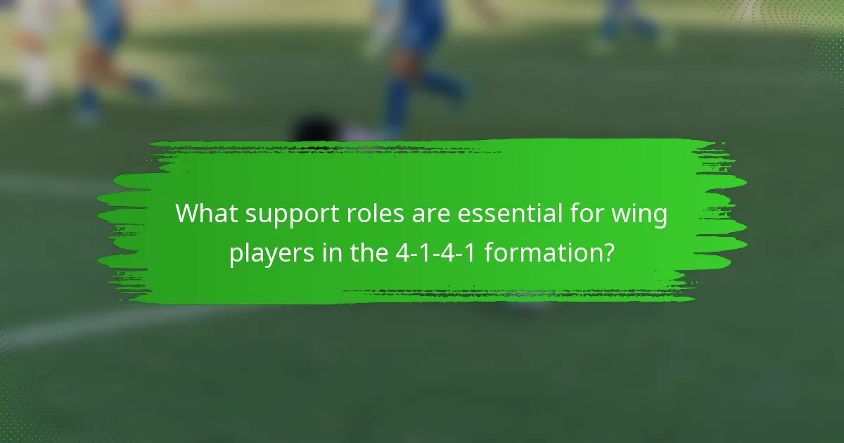What support roles are essential for wing players in the 4-1-4-1 formation?